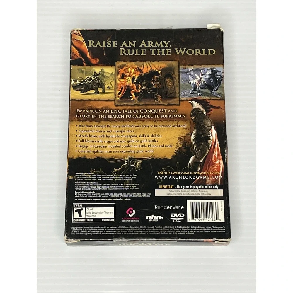 ArchLord (Microsoft Windows, 2006) CIB Tested And Working